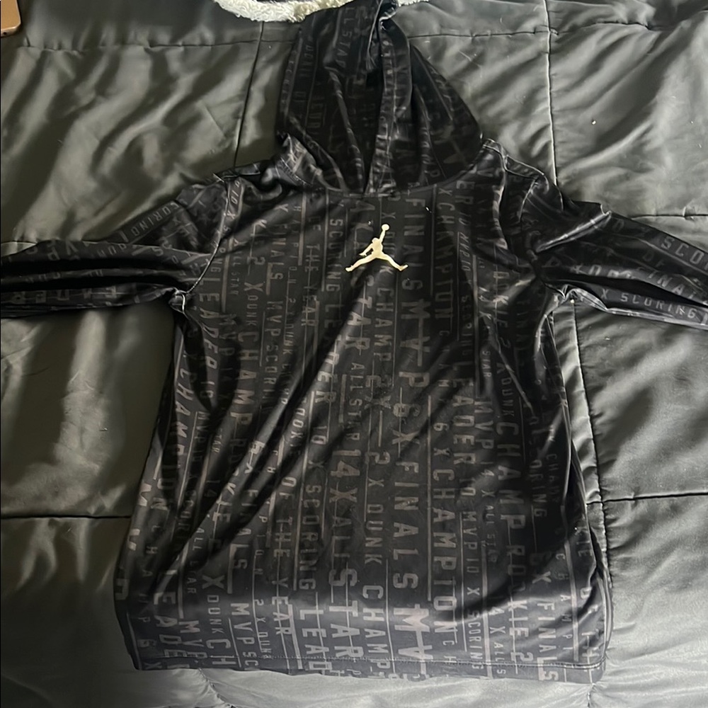 Black Jordan Hoodie with Logo